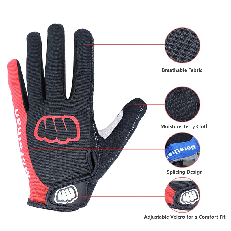 MOREOK Cycling Gloves Full Finger Autumn Bike Gloves 5MM SBR Padded Anti-Slip Shock-Absorbing Touchscreen Gloves Bicycle Gloves