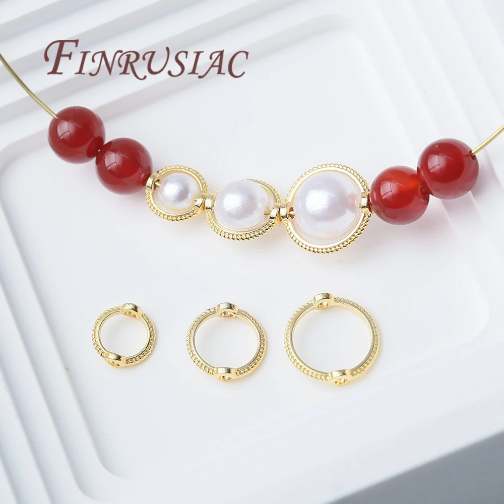 Multi Types Brass Metal Circle Frame Connectors Spacers Bead,14K/18K Gold Plated Round Bead Frame For DIY Beading Jewelry Making