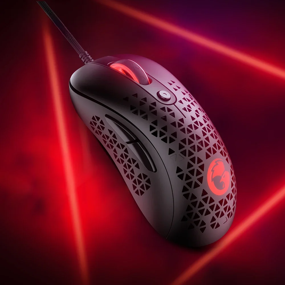 GameSir-GM500 Wired Gaming Mouse, Mouse PC Ultra Leve, Sensor Óptico PMW33600, 12000 DPI