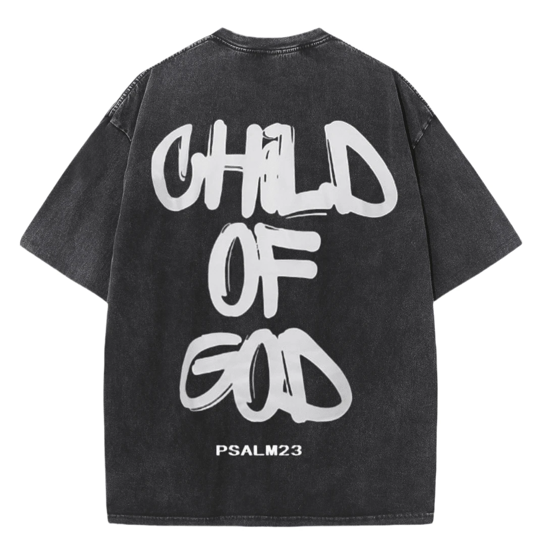 Child Of God Graphic T-Shirts For Men Women 100% Cotton Washed Cotton Tee Shirt Graphihc Tee For Unisex Streetwear T-Shirt Best Gift For Christian