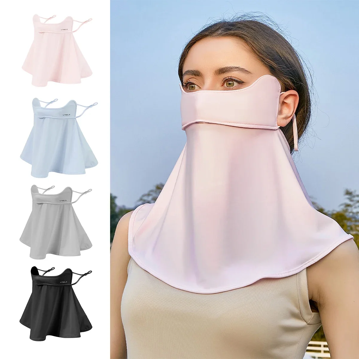 AliExpress WRELS Face Cover Ice Silk Sunscreen Mask Summer Anti-UV Breathable Cycling Scarf Sun Protection Hiking Neck Outdoor Activities