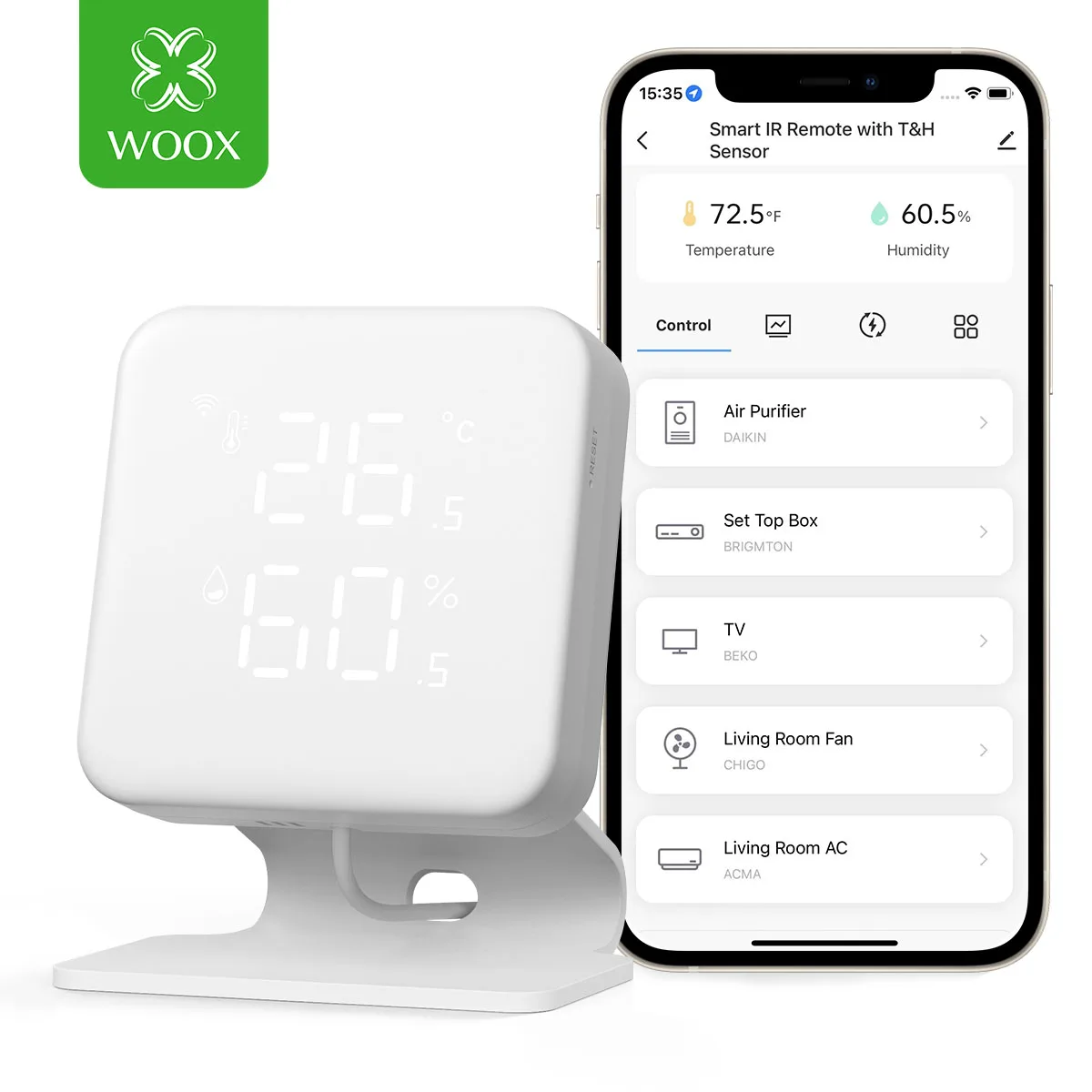 Control inteligente de aire acondicionado para equipos split, de ventana y portátiles, con termohigrómetro WLAN, confort automático y ahorro de energía, instalación en 60 segundos, compatible con