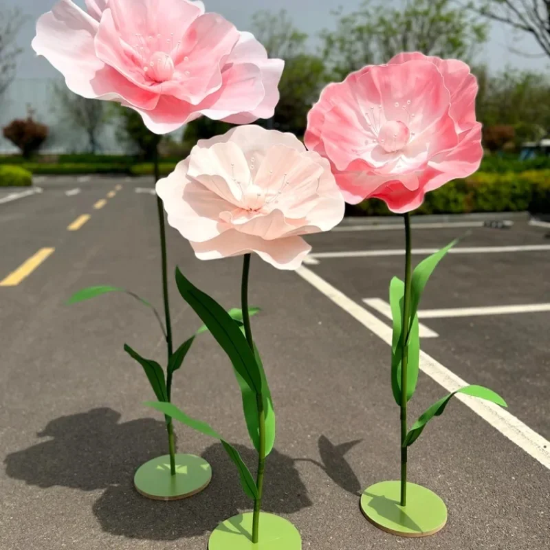 170cm gigantische kunstbloemen klaproos bruiloft decoratie bloem bruiloft feestartikelen podiumindeling weggids bloemen woondecoratie - afbeelding 2