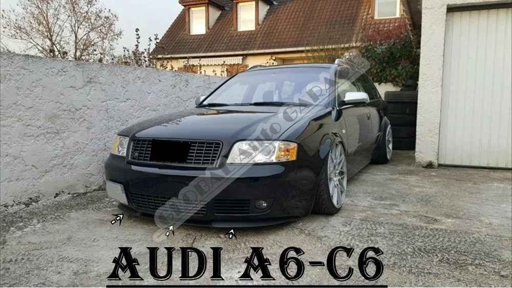 

For Audi A6 C6 S6 S Line CUPRA R FRONT SPOILER BUMPER LIP Euro Spoiler Lip Universal 3 pcs Body Kit Auto Car Accessory Spoiler