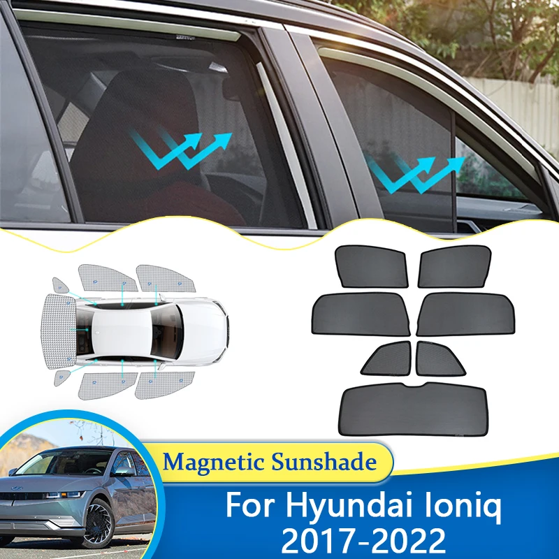 

For Hyundai Ioniq 2017 2018 2019 2020 2021 2022 Car Magnetic Sunshade Window Visor Windshield Sunshield Curtain Mesh Sun Shade