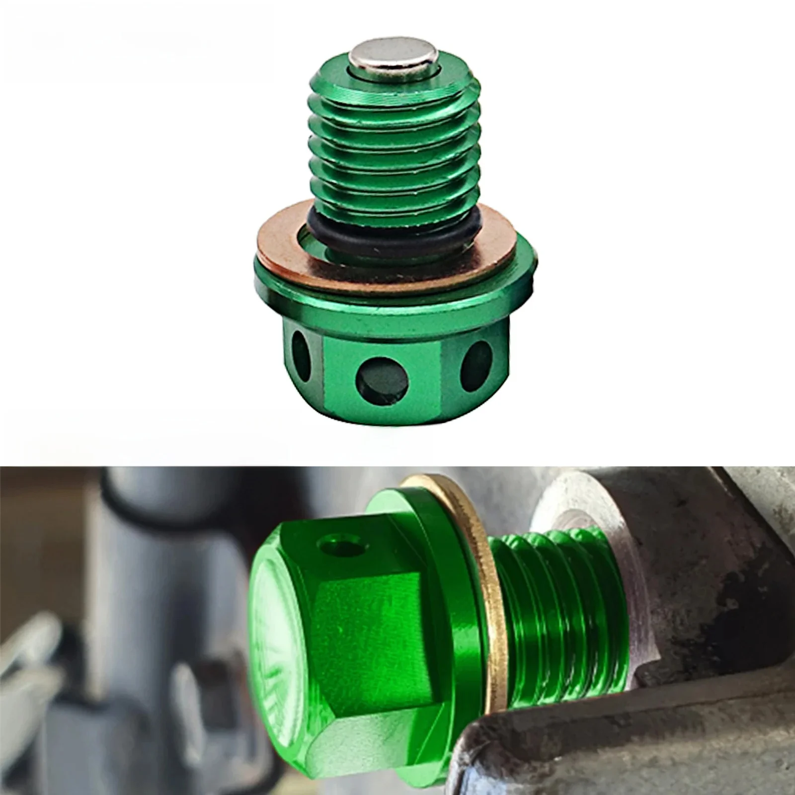 Boulon de bouchon de vidange d'huile magnétique CNC, pour Kwasaki ER4N ER6N ER6F Z1000 Z650 Z250 Z750 Z800 ZR750 ZX6R 7R 10R ZX11 12R 14R KLX125 110