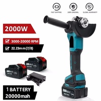 125MM 4 Gear Brushless Electric Angle Grinder baking Machine Power Tool with Makita 18V Battery for Decoration