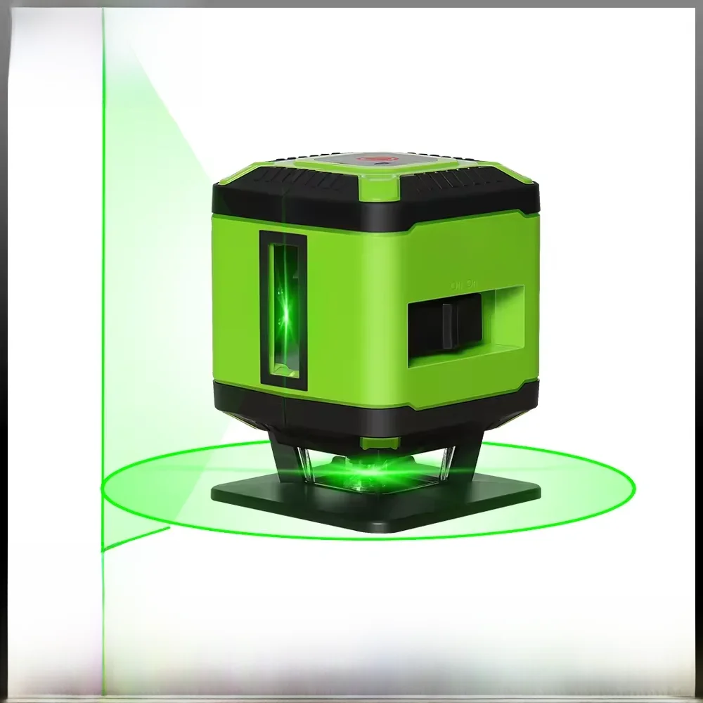 Huepar Green Beam Floor Laser Level 360° °   Selbstnivellierendes Kreuzlinienlaser-Nivelliergerät zum Verlegen von Fliesen, Quadrat mit Sockel FL360G