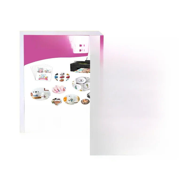 10 arkuszy DIY A4 Inkjet Waterslide naklejka papier transferowy biały przezroczysty laser Waterslide naklejka papierowa do drukarki laserowej atramentowej — zdjęcie 2