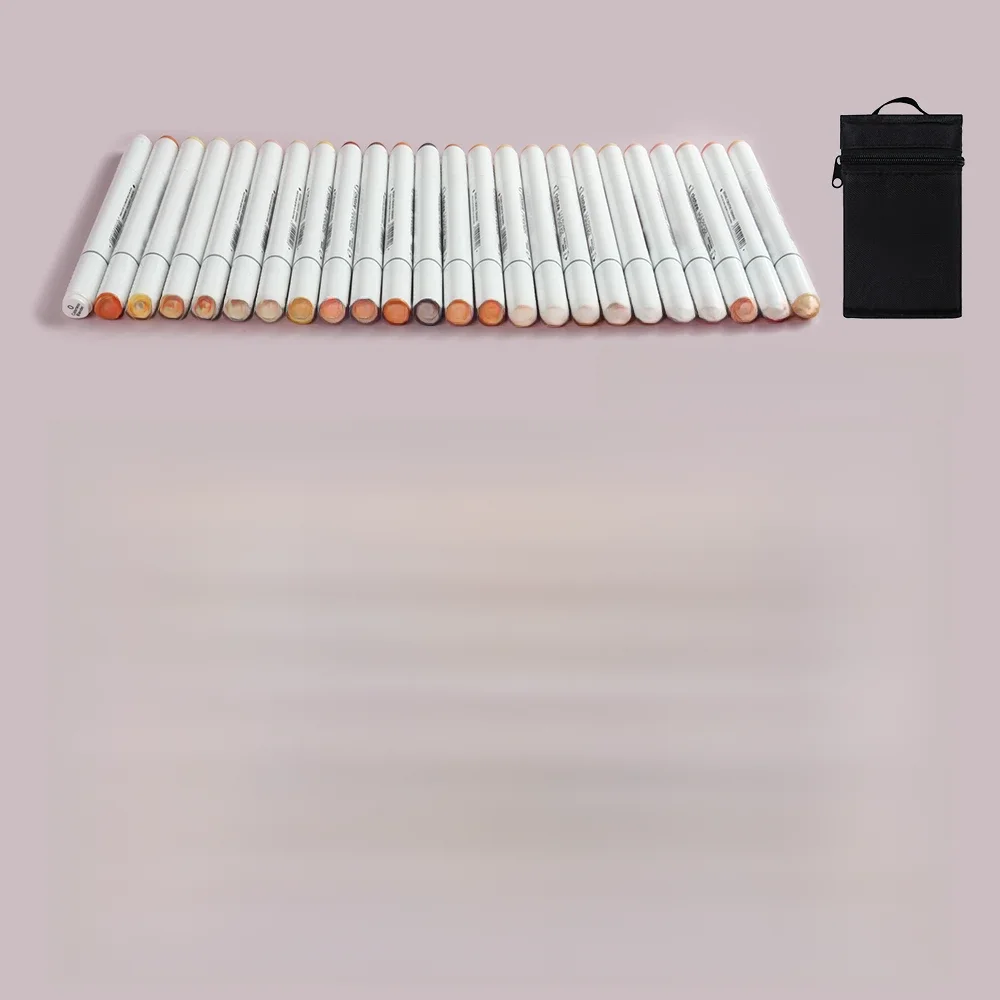 Thotune 12/24 cores cor da pele dupla cabeça marcador caneta álcool esboço marcadores para escola