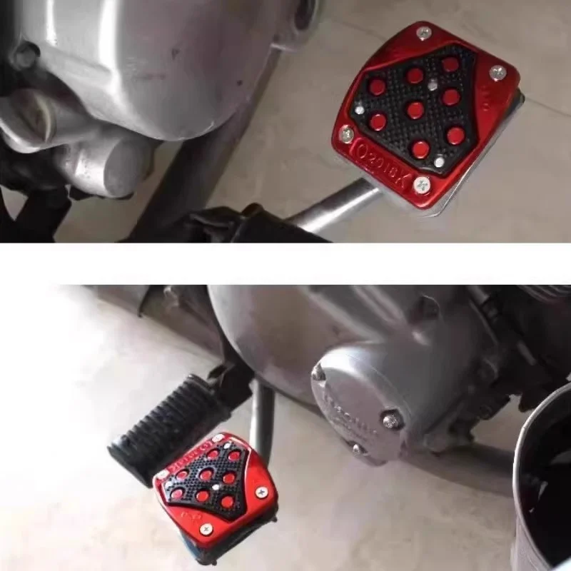 SEAMETAL Universal Motorcycle Antislip Brake Pedal Cover Solid Iron Enlarged Non-Slip Design Durable & Wear Resistant Foot Pegs