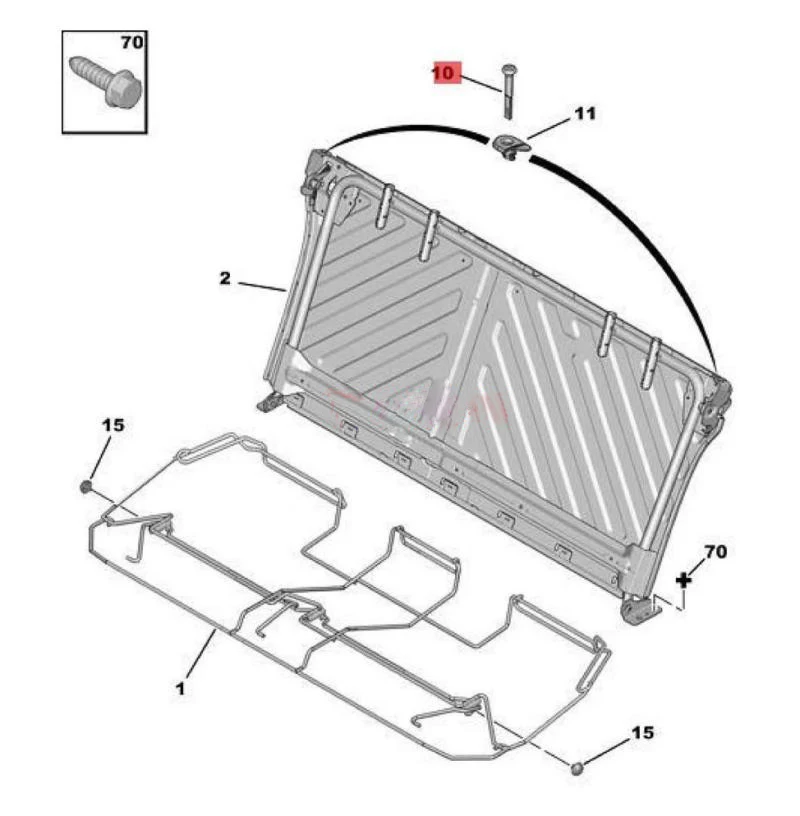 For Peugeot 206 207 C2 Rear Seat Back Backrest Control Bolt Guide Rod Genuine