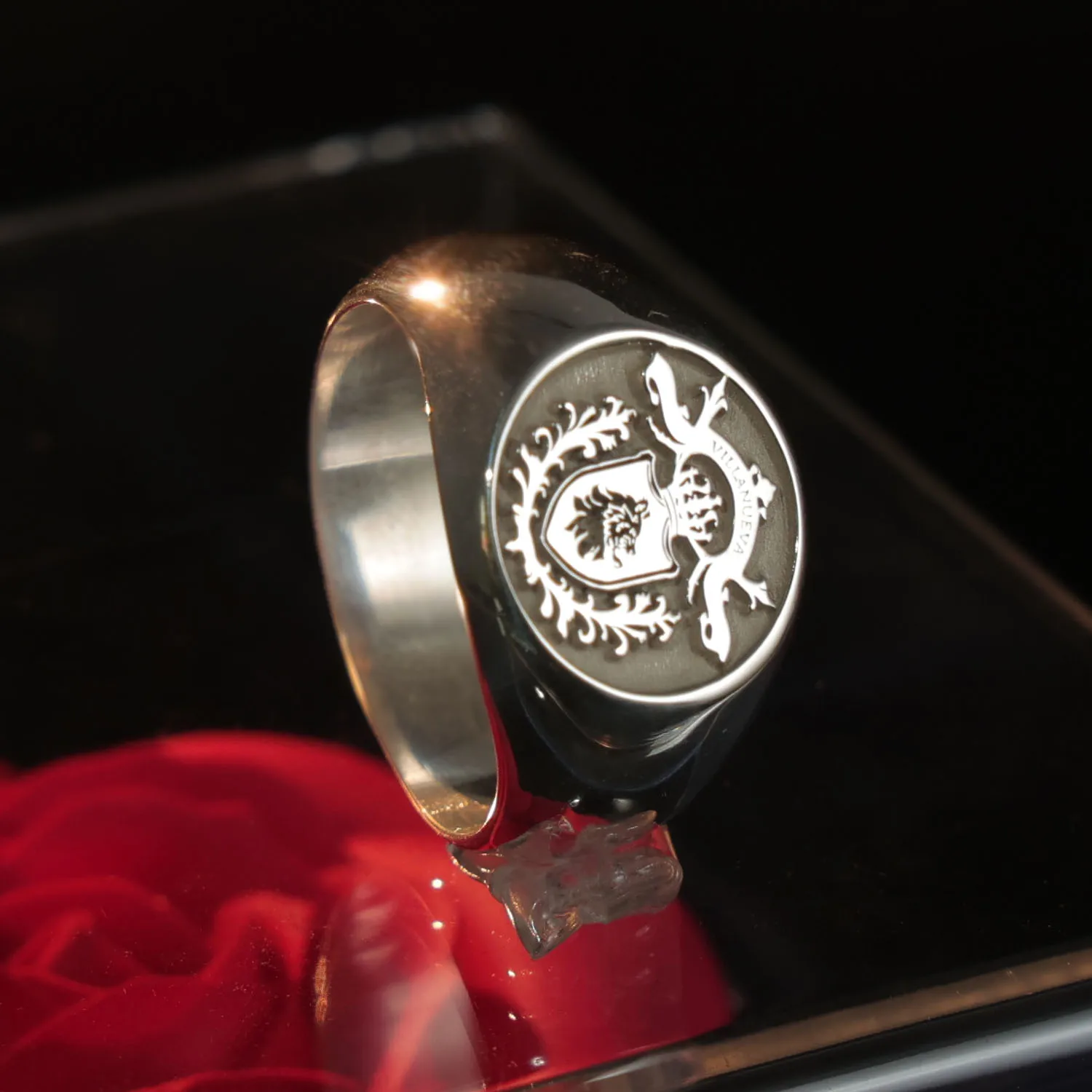 17mm Round 925 Solid Silver Men Ring For Family Signet Ring view 3