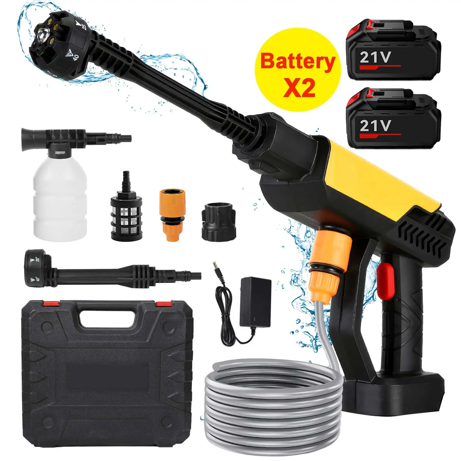 70Bar Cordless ad alta pressione leva di lavaggio pistola ad acqua a spruzzo lavaggio auto lavatrice ad acqua a pressione per batteria Makita 21V