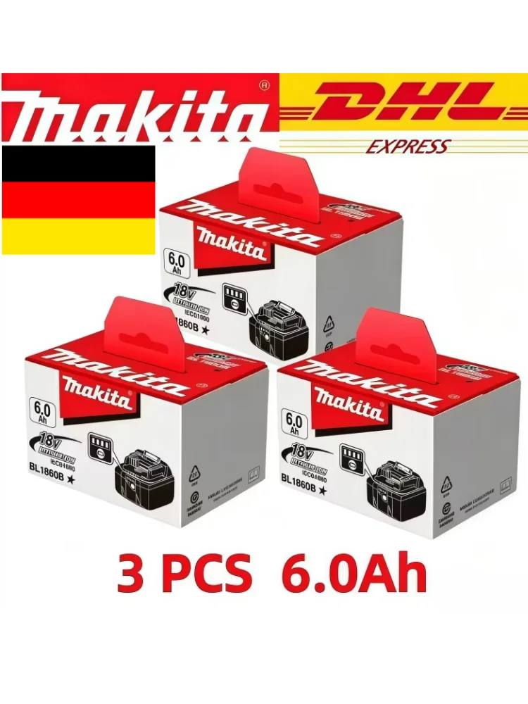 100 % Original, echter Makita 18V LXT 6,0Ah Akku für BL1860 BL1850 BL1860B Akku-Bohrmaschine, Elektrowerkzeuge