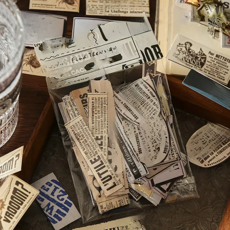 Pack d'autocollants décoratifs Vintage, 100 pièces, matériel de Collage pour Album journal intime, Scrapbooking, fournitures pour journaux indésirables faites à la main, DIY bricolage