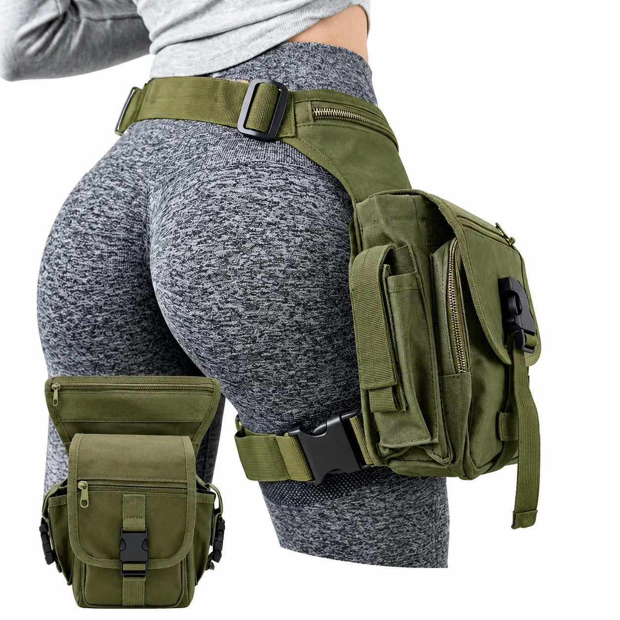 Motorcycle Leg Bag Drop Thigh Pouch - ユニセックスのバイク用レッグバッグ。調整可能な太ももストラップ付き。サイクリング、ハイキング、キャンプ、釣り、アウトドアでの携帯電話収納に最適。