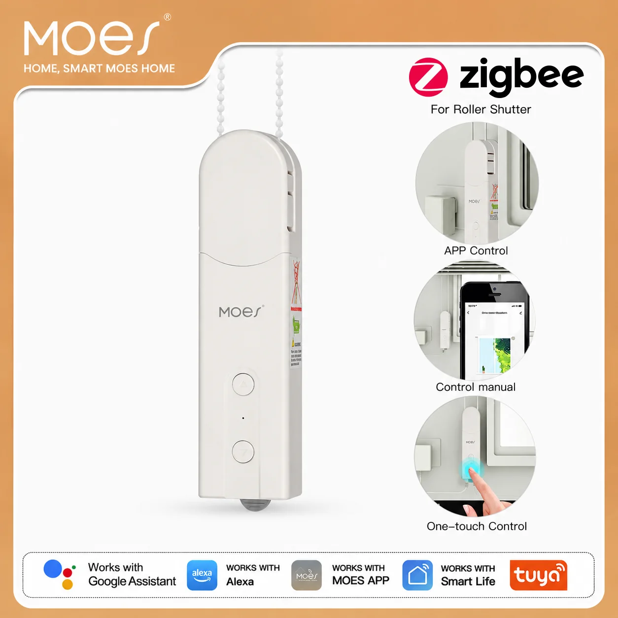 

MOES ZigBee Smart DIY Motorized Roller Blinds/Shades Drive Motor Hub Tuya Smart Life APP Alexa Google Home Voice Control