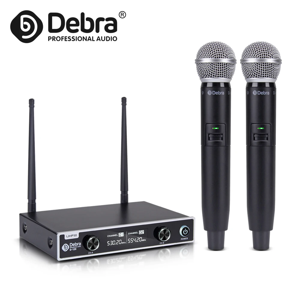 Debra Audio PRO D-120 Wireless Microphone System With Dual Mics For All Types Of Performance Singing Karaoke Speecn in Church