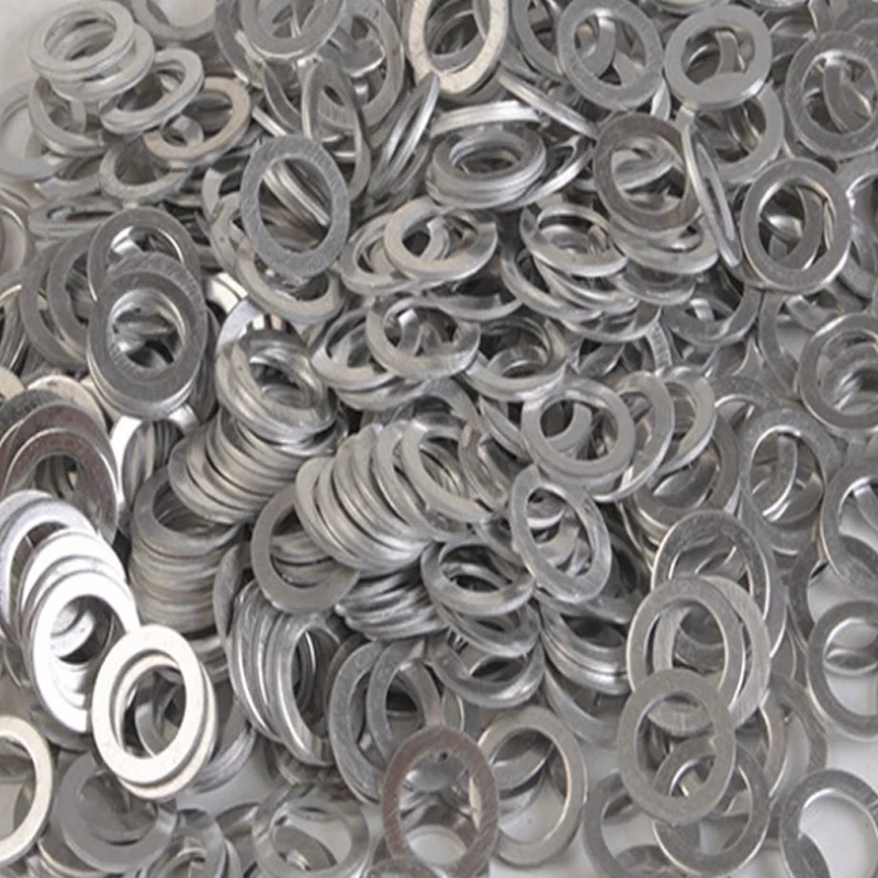 20/50PCS M6-M26 Aluminum Flat Washer Flat Ring Gasket Plug Oil Seal Fittings Washers Assortment Fastener Hardware Accessories