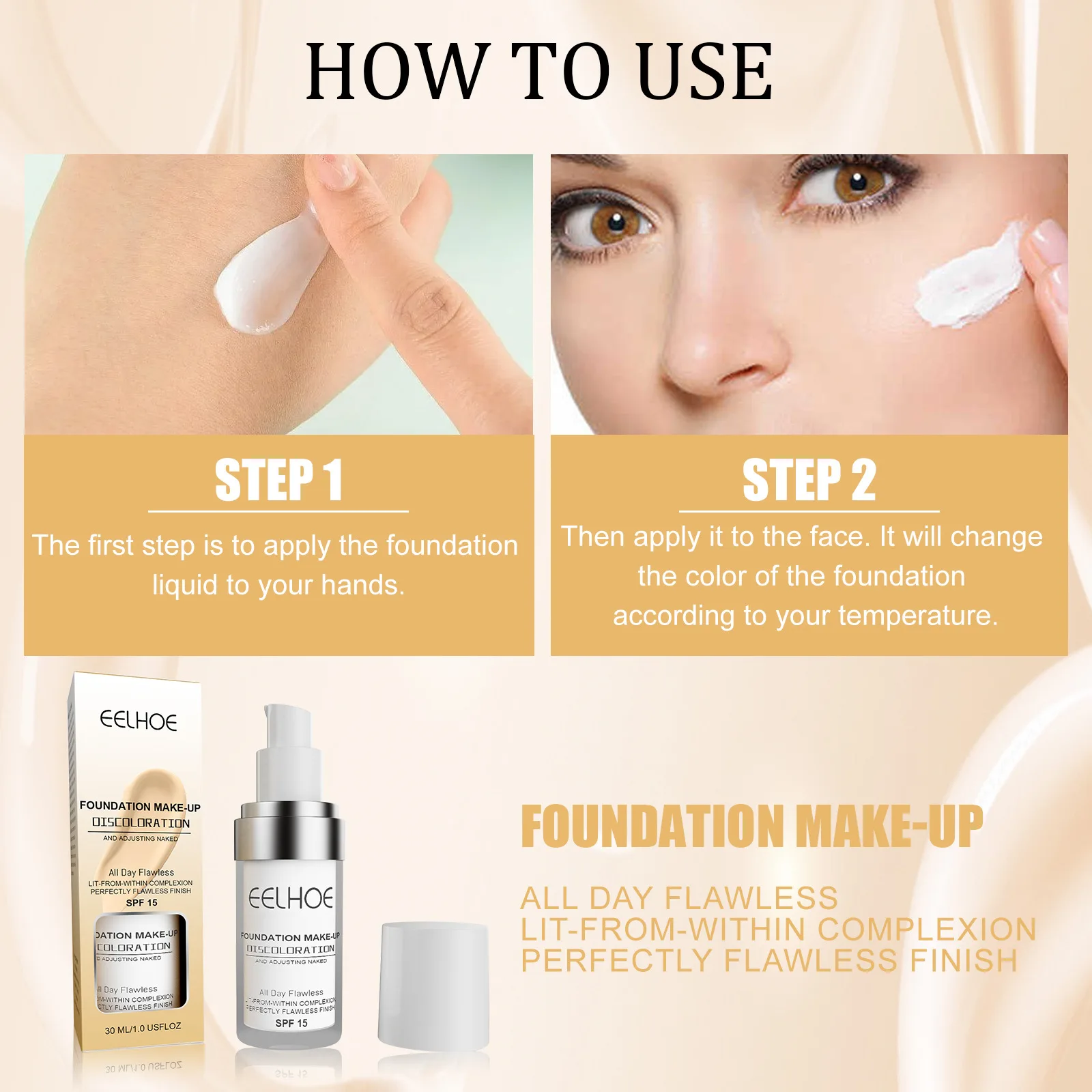 Concealer Liquid Foundation Anhaltende wasserdichte Porenreparatur Aufhellende Gesichtsölkontrolle Feuchtigkeitsspendende Gesichtsgrundierung Make-up-Grundierung