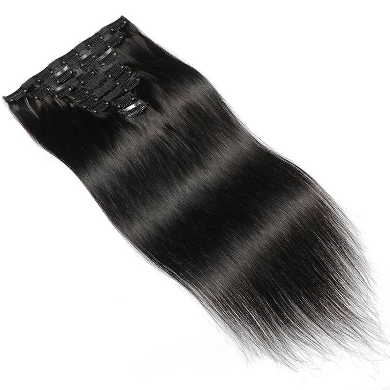 Straight Clip In Hair Extension Human Hair 120g 8Pcs/Set 100% Natural Human Hair Clip In Extensions Full Head Brazilian Hair