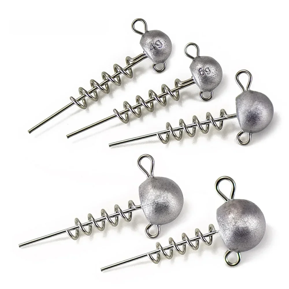 COUNTBASS 5 pièces vis de verrouillage dans les têtes plombs 4g 6g 10g 15g 20g plombs de pêche poids pour leurres en plastique souple brochet vers Shad