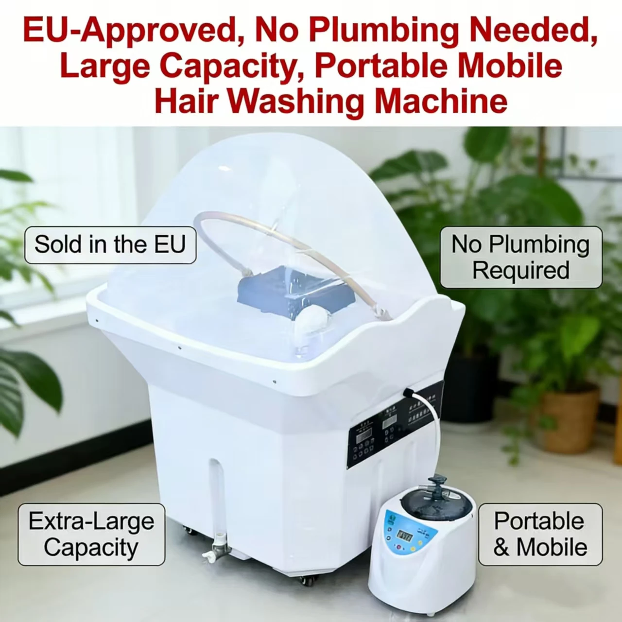 Lavabo portátil estilo japonés, adecuado para usar en la cama y en sillones reclinables, y apto para peluquerías.