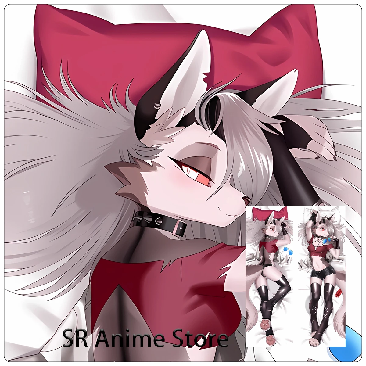 Dakimakura Anime Helluva Boss Loona Hugging Body Pillow Cover Holiday Gifts Double-Side Print 2WAY Furry Pillowcase