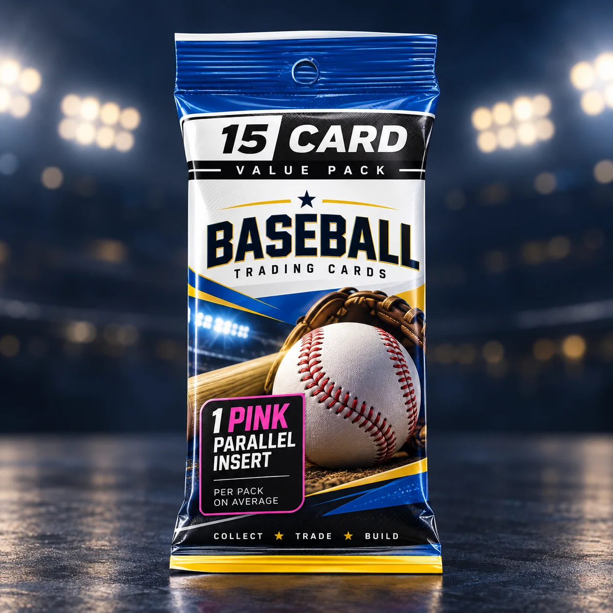 2021 Baseball Trading Cards Value Pack, 15 Cards, Pink Parallel Insert, Collectible Sports Cards for Baseball Fans & Hobby Collectors