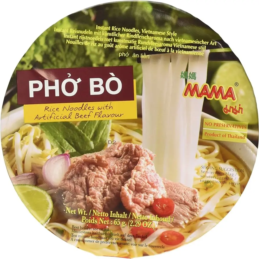 Mama Pho Bo Instant Beef Soepkom Noedel In 2.29 Ounce (Pak Van 6)