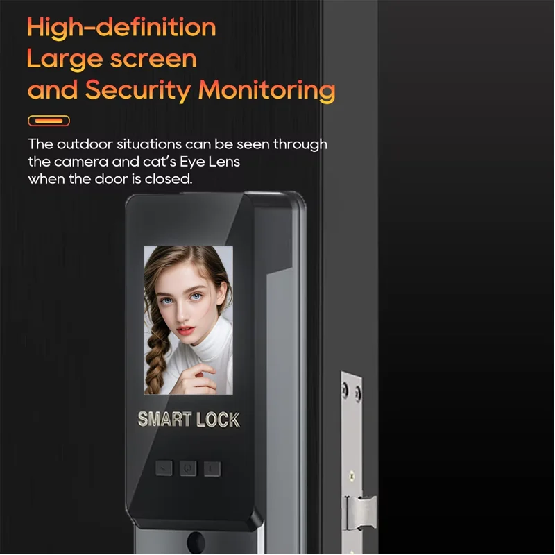 Smart lock 3D face recognition fingerprint waterproof smart door wifi remote photo capture unlocking with App key NFC  RFID Card