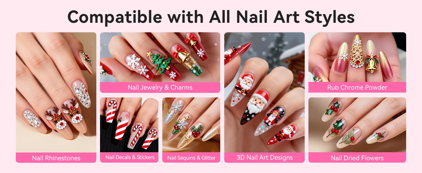 2PCS Nail Rhinestone Glue for Nails ,Makartt Super Strong Gel Glue for Rhinestones,3D Art Charm Decorations Bling Gem Bow Jewels