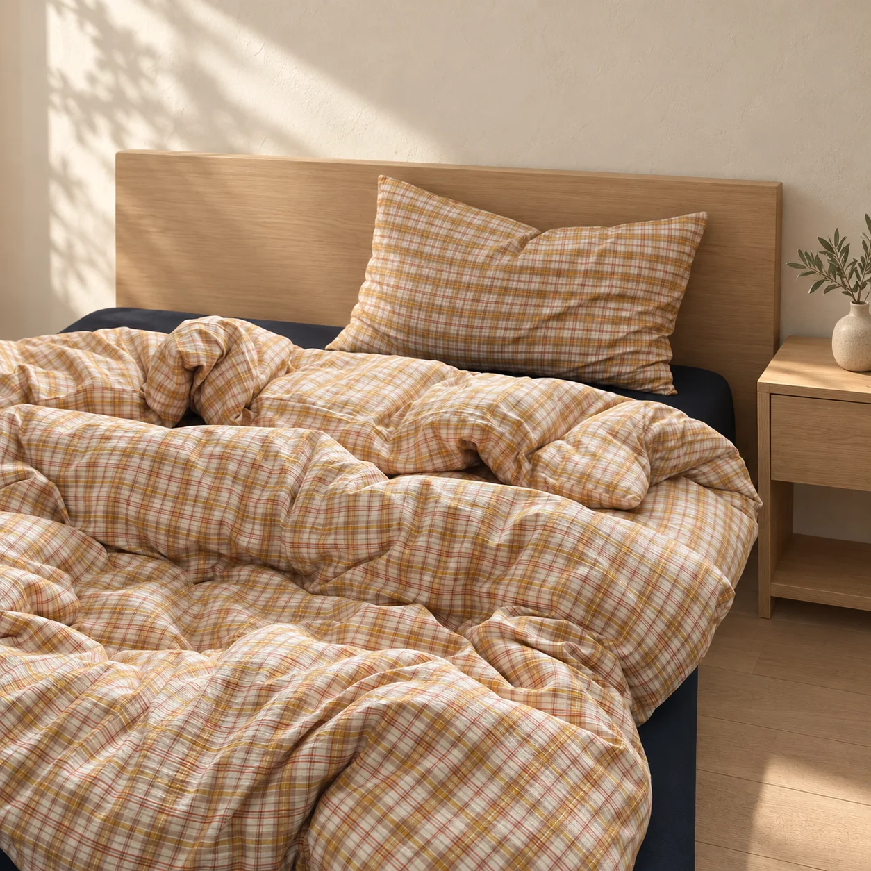 Vintage Gingham Bedding Set Plaid Duvet Cover Set Soft Flat Sheet Single Twin Size Double Bed Sheet Set For Girls Bedroom