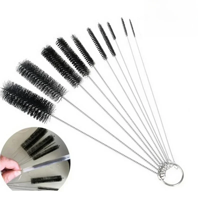 10 pièces/ensemble Machine à café brosse bouteille Tube paille nettoyant lavage lunettes claviers bijoux nettoyage brosses outils propres