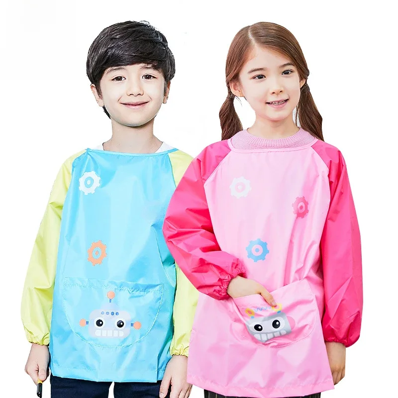 Bavoirs imperméables pour bébé, tablier à manches longues, Smock d'alimentation, tablier pour enfants, peinture, manteau de dessin, cadeau d'anniversaire pour enfants