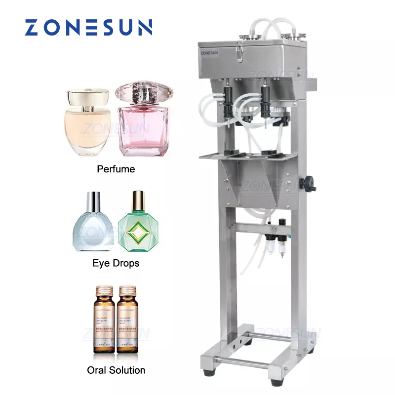 

ZONESUN Vacuum Liquid Perfume Filling Machine Milk Water Eyewash Cosmetics Beverage Pneumatic Filler Bottle Filling Equipment