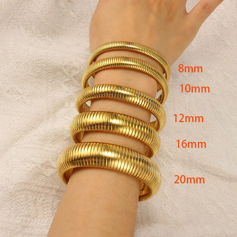 

NEW 5pcs Gold Snake Bracelet Set for Women Men Stack Chunky Gold Bracelet Flexible Wide Bangles Bracelets Gold /Sliver Color