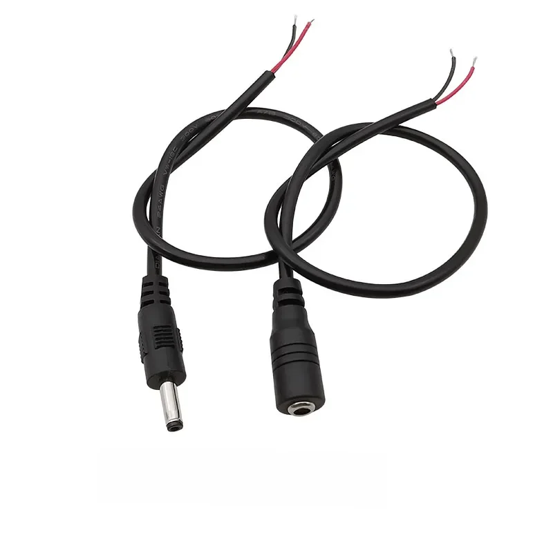 Prise mâle DC 3.5mm x 1.35mm, prise femelle, câble de chargement d'alimentation cc, fil d'alimentation cc, queue de cochon pour caméra de vidéosurveillance, bande lumineuse LED