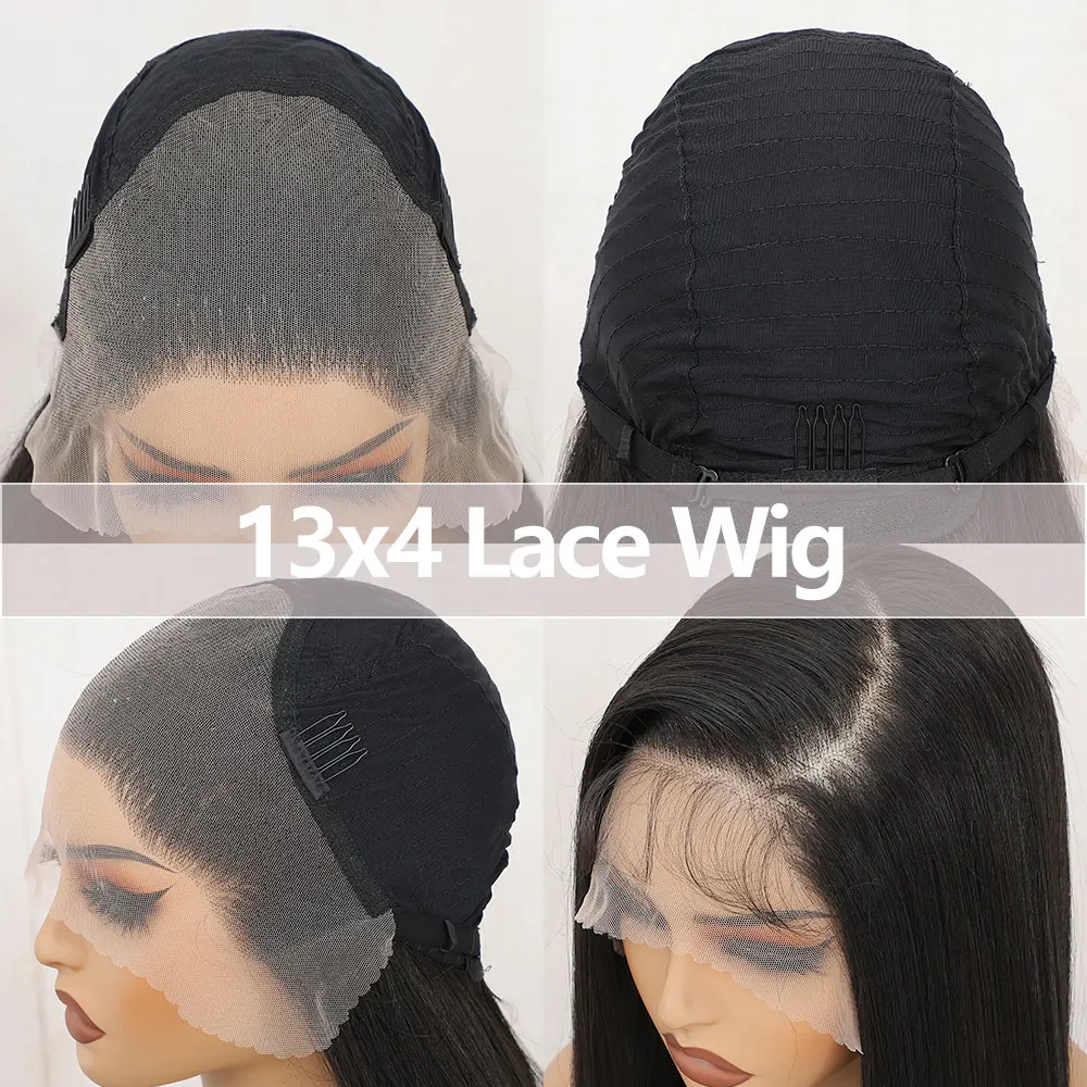 13x4 مستقيم HD الدانتيل الشفاف الجبهة الباروكات الاصطناعية أومبير براون تسليط الضوء على شعر مستعار تأثيري 30 بوصة 300 جرام شعر الطفل الدانتيل شعر مستعار أمامي #3