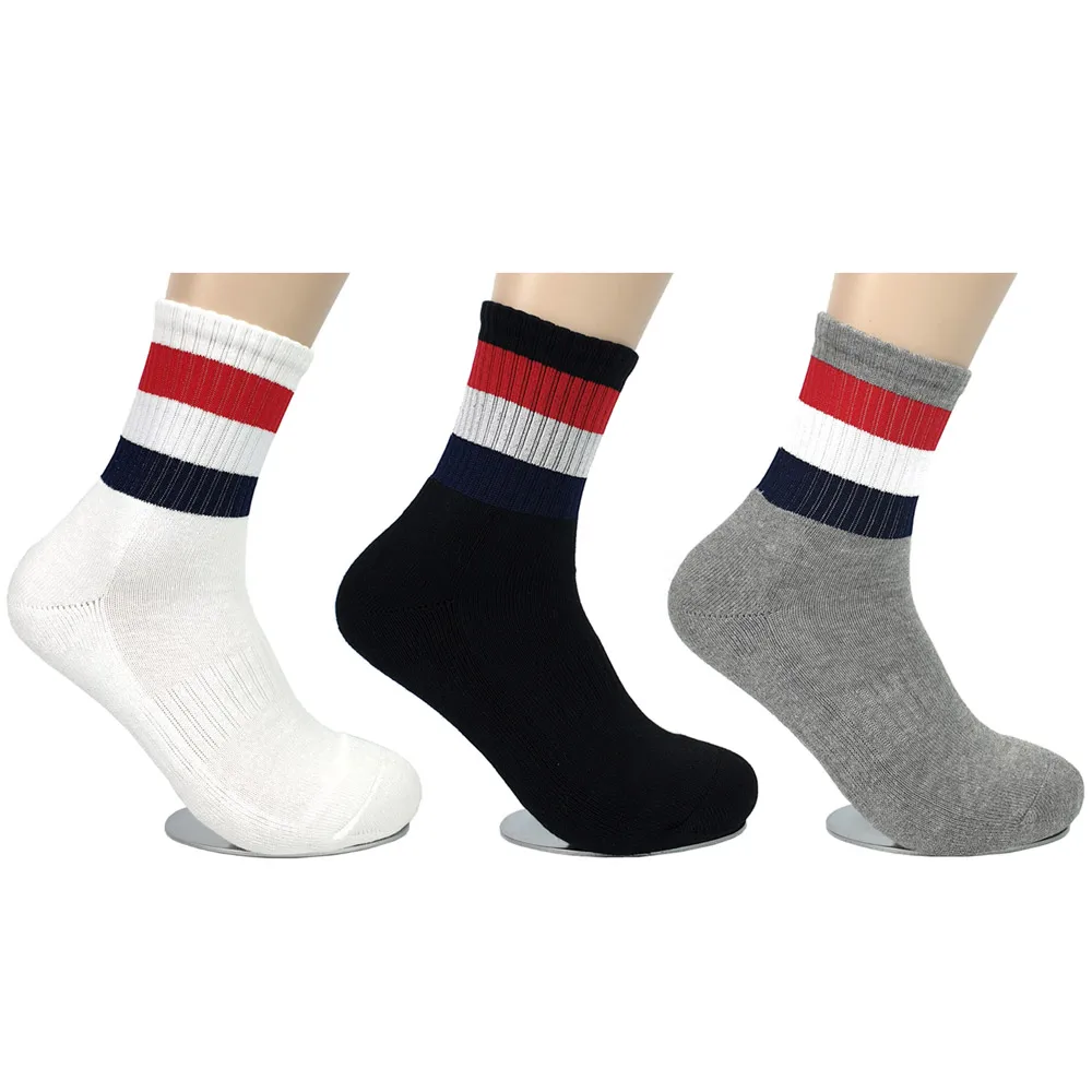 Men's Croby Sports Shos 5 Pairs Men's Bottom Thick Double Cushion Health Training Shokhorse Neck Tennis Basketball Badminton turn running running socks