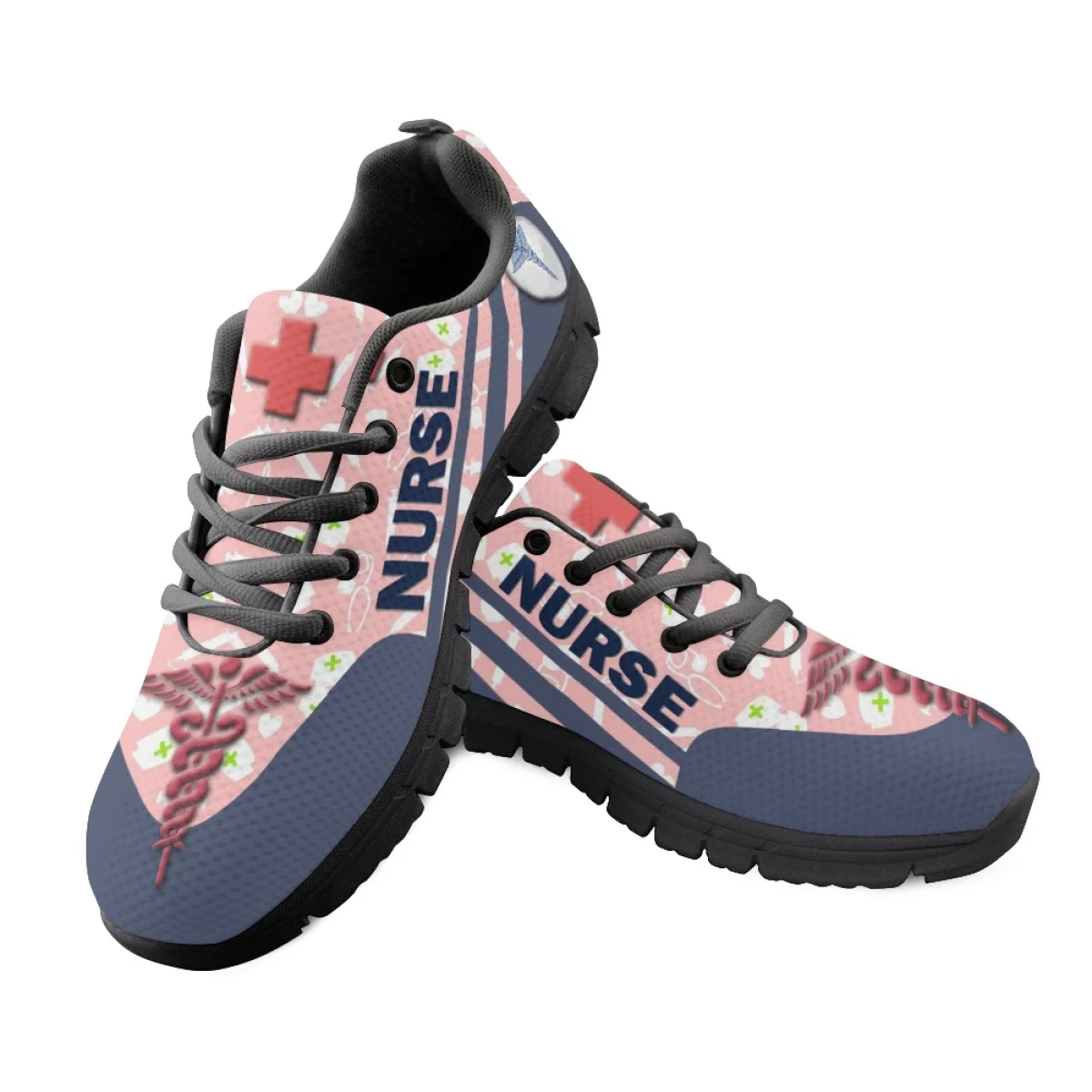 INSTANTARTS 2023 Nursing Shoes Women's Casual Sneakers Nurse Assistant Medical Print Ladies Flat Shoes Plus Size Tennis Mujers