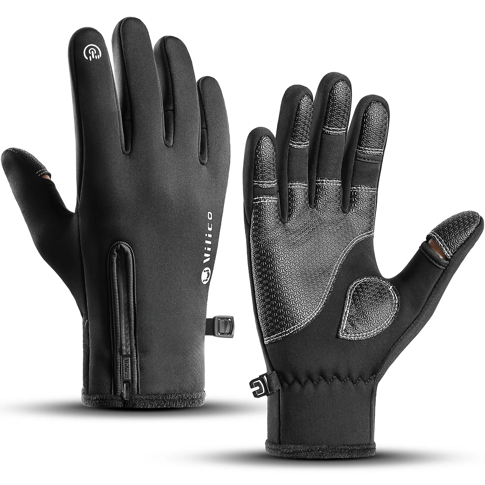 AliExpress Fezrgea Winter Warm Outdoor Riding Bike Fishing Polar Fleece Gloves Exposed Two-finger Touch Screen Non-slip Waterproof Unisex New Glove