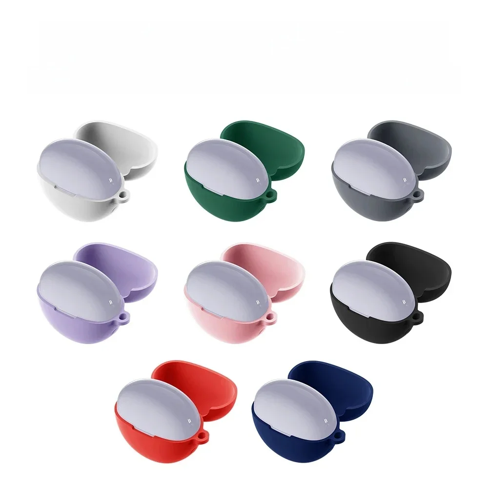 Étui pour écouteurs en Silicone liquide pour Huawei FreeClip, housse de couleur unie, coque pour écouteurs sans fil, peau antichoc avec crochet