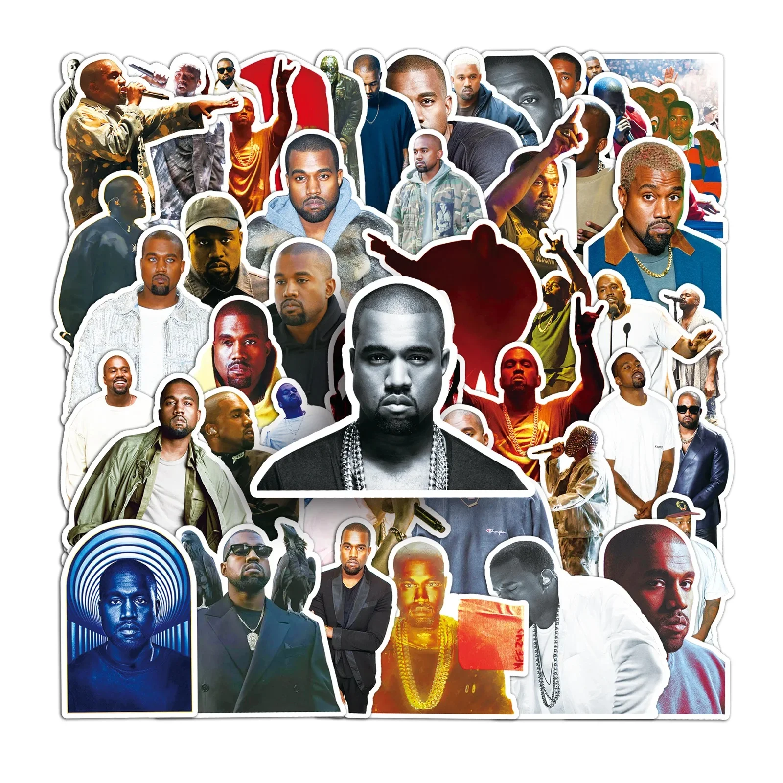 50 sztuk Kanye naklejki kanye west naklejki DIY Scrapbooking telefon bagaż deskorolka wodoodporne naklejki — zdjęcie 2