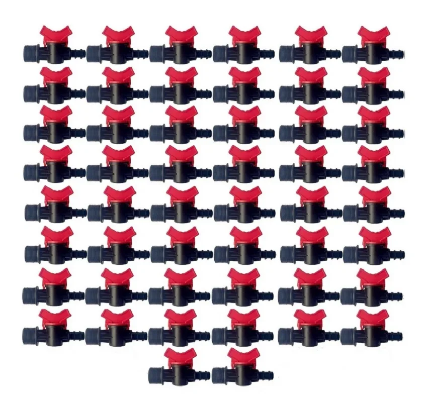 16 mm x 3/4 válvula de interruptor de irrigação por gotejamento, 50 pcs/pack chave inglesa