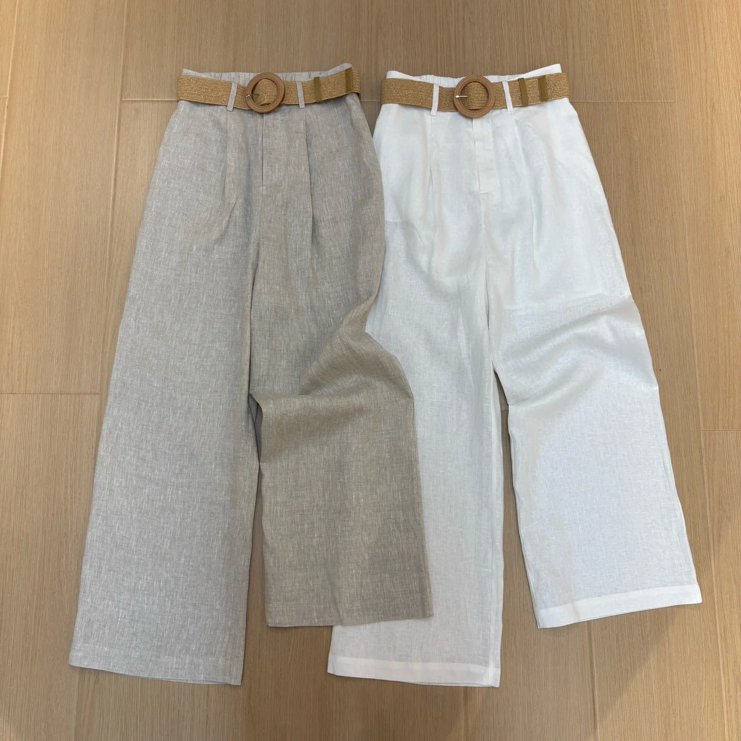 

Summer loose high waist linen lyocell pants