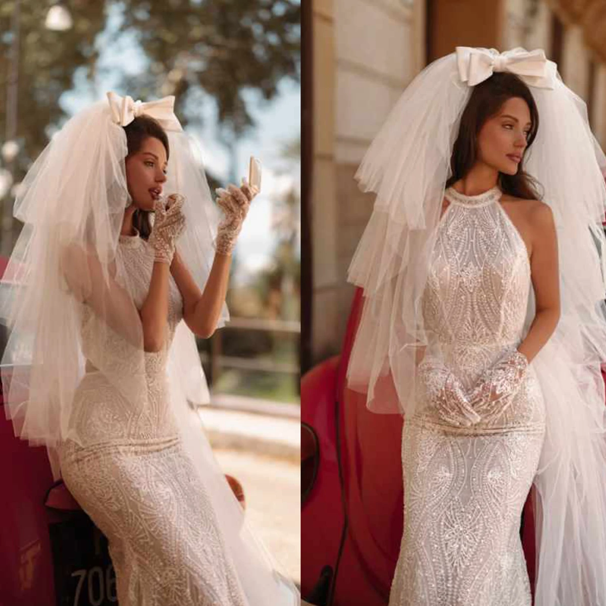 

Свадебная фата с кружевным краем, 1-ярусная фата из мягкого тюля с бисером, аппликация, длинные свадебные аксессуары для невесты по индивидуальному заказу