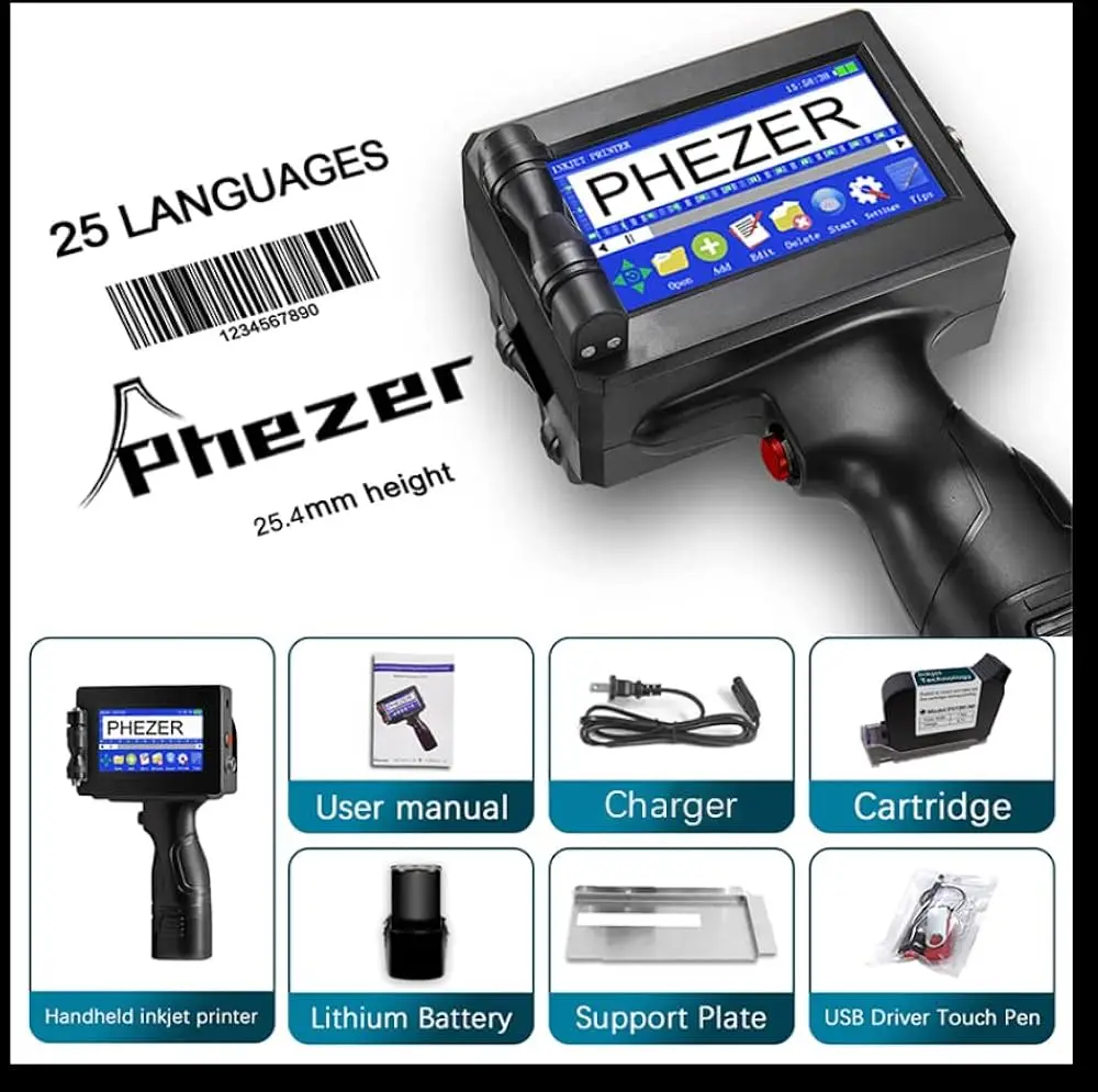 

Скидка на портативный струйный принтер 25,4 мм для печати логотипов на картонных коробках, ткани и одежде.