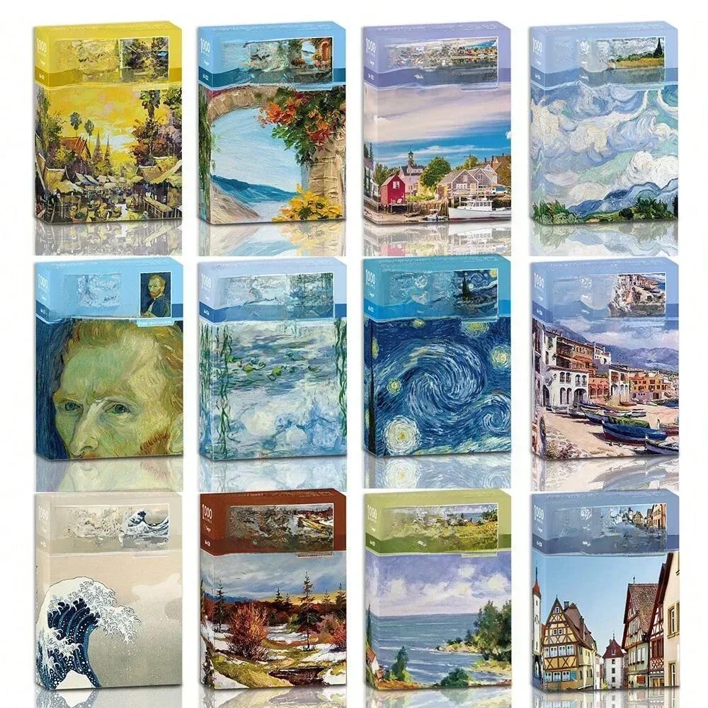 38*26 cm Mini Puzzle 1000 pièces pour adultes célèbre peinture à l'huile Van Gogh Puzzle cadeau de noël jouet jouets éducatifs